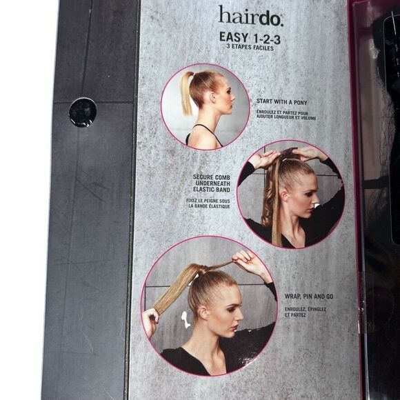 Hairdo 25" Straight Wrap Around Pony Hair Extensions Ebony Black - Picture 7 of 8